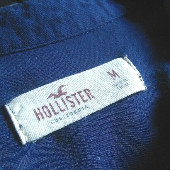 Hollister Navy Front Lace Button up Top - Picture 4 of 10
